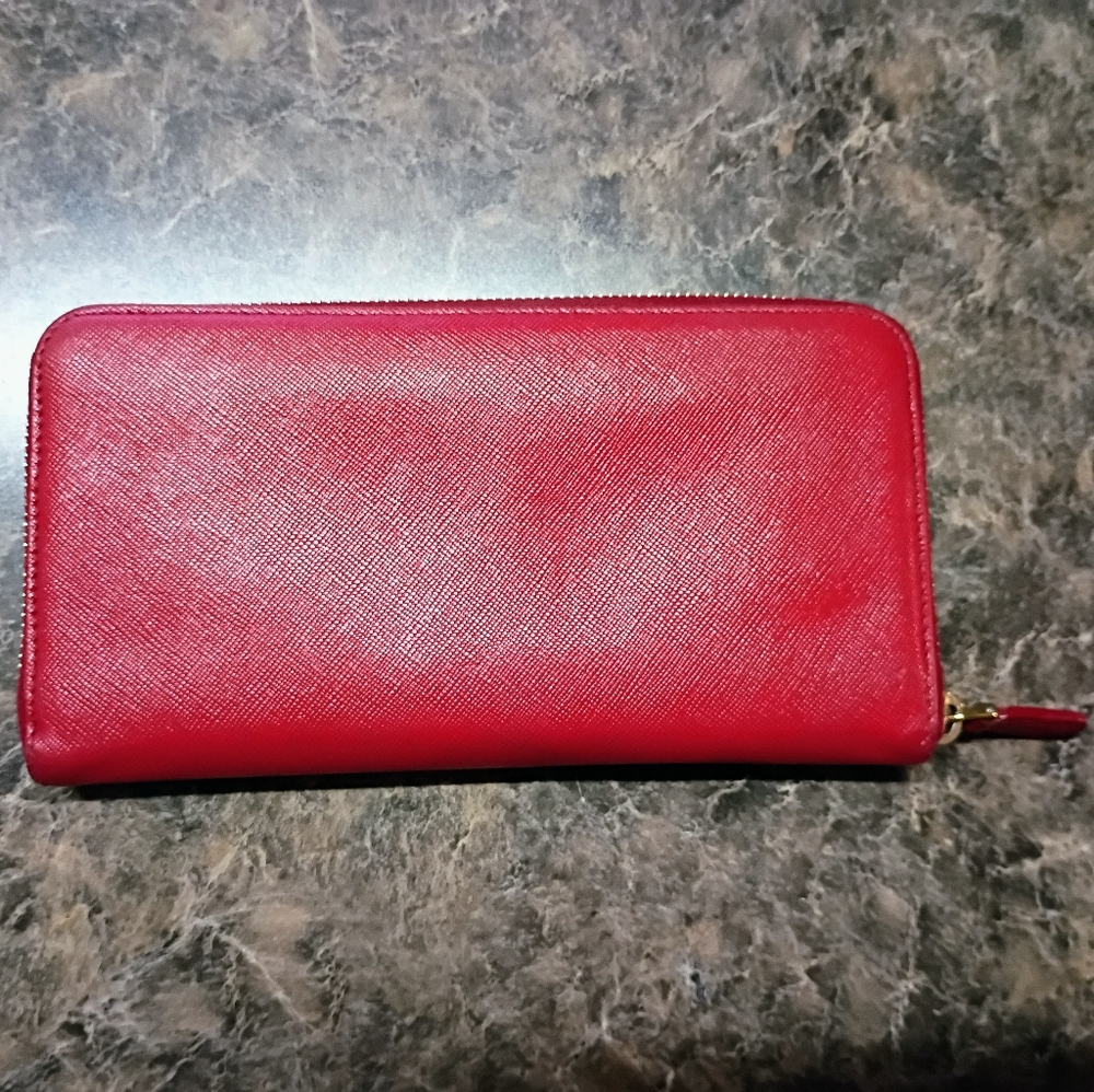 Prada Saffiano Leather Red Zip Long Wallet! EUC – The Ultimate Power Wallet! - Picture 3 of 9